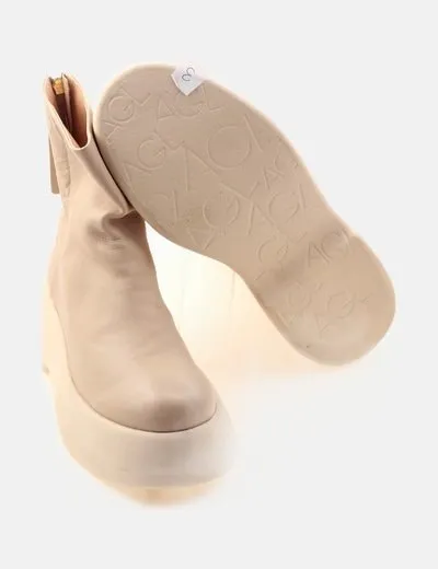 AGL Botas beige plataforma