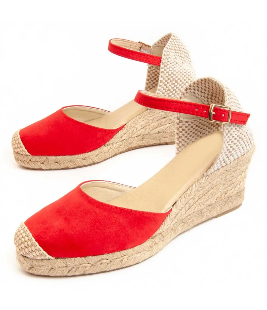 Alpargata Con Cuña Para Mujer  Montevita  Yuttesum  95835 Rojo