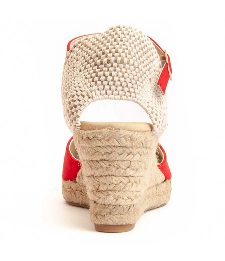 Alpargata Con Cuña Para Mujer  Montevita  Yuttesum  95835 Rojo