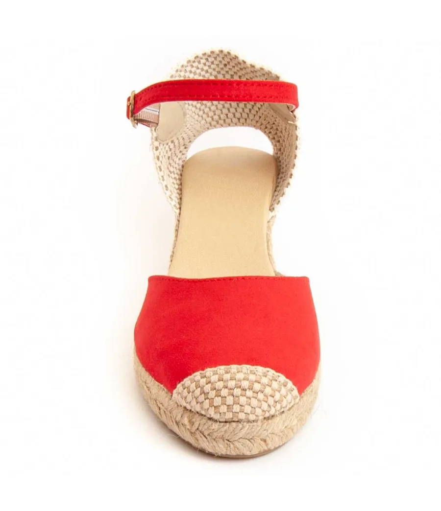 Alpargata Con Cuña Para Mujer  Montevita  Yuttesum  95835 Rojo