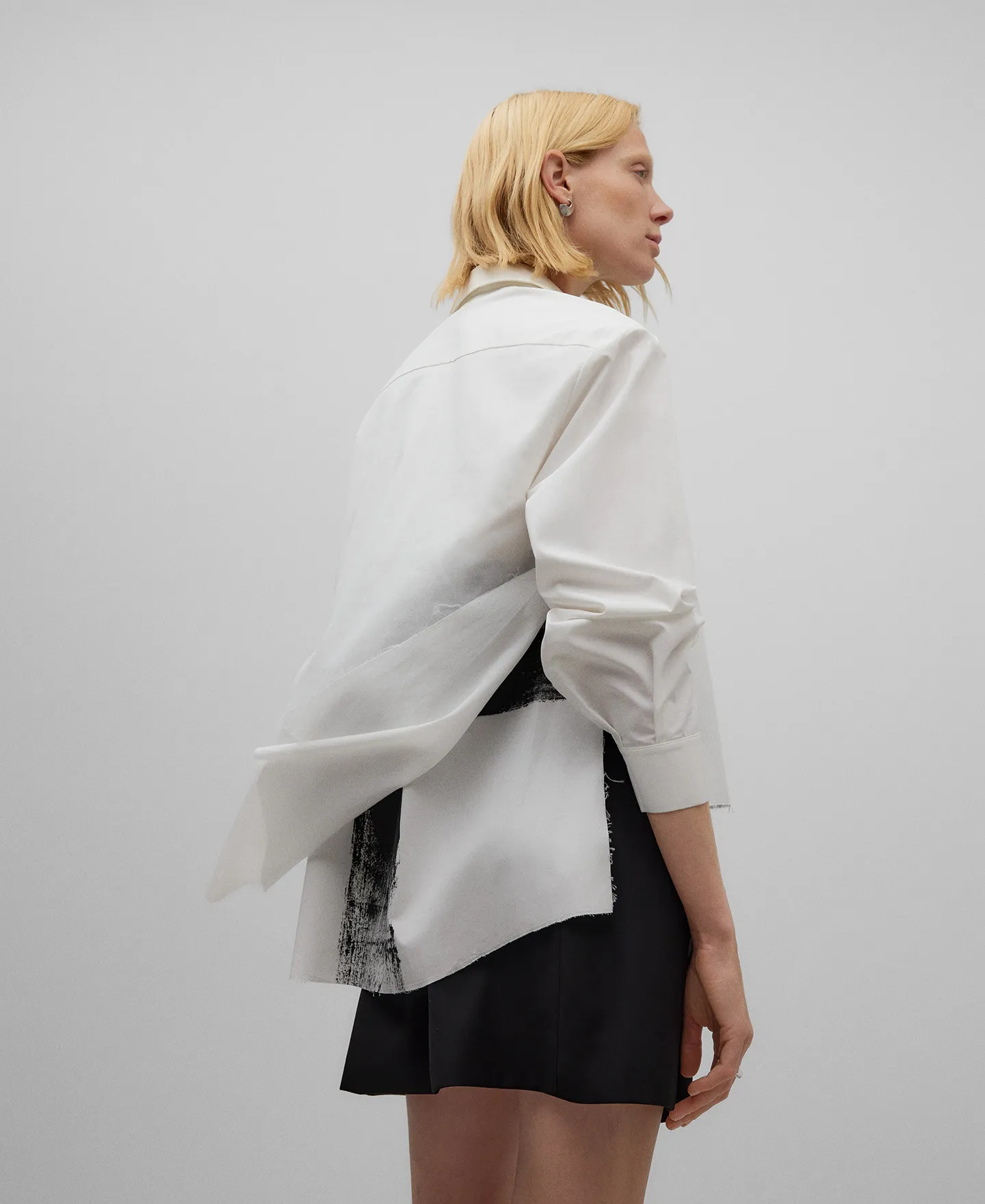 Asymmetrical cotton shirt woman