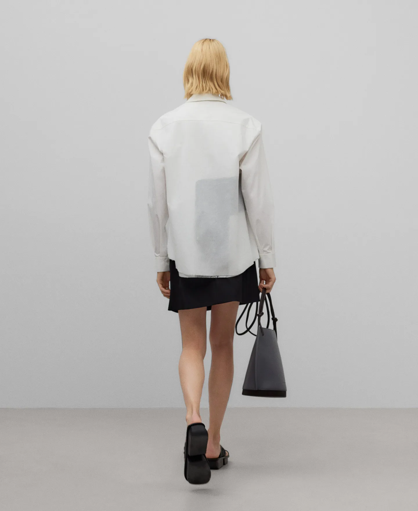 Asymmetrical cotton shirt woman