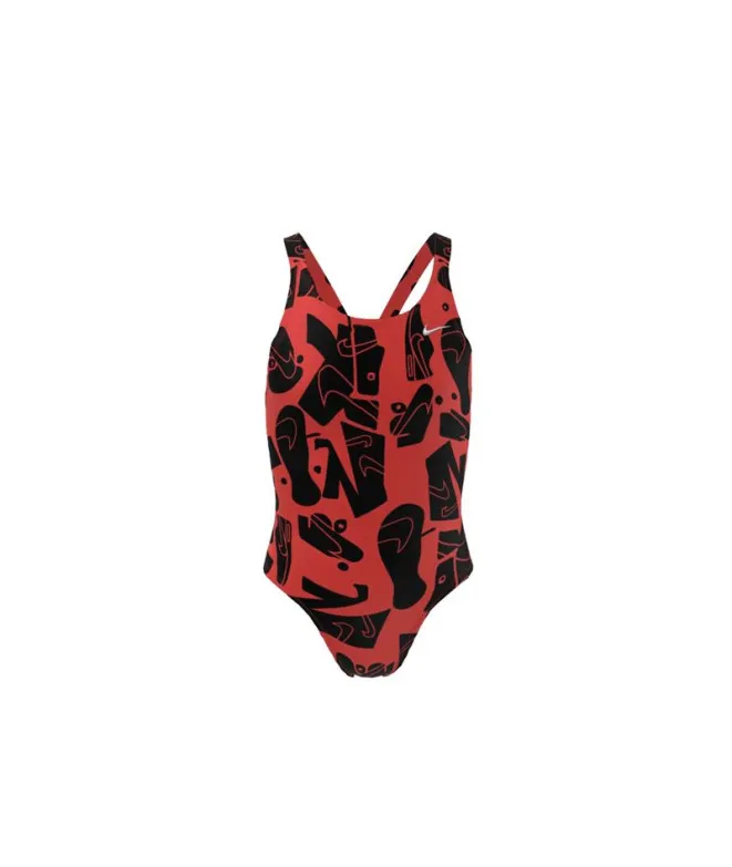 Bañador de natación Nike Fastback rojo Niña