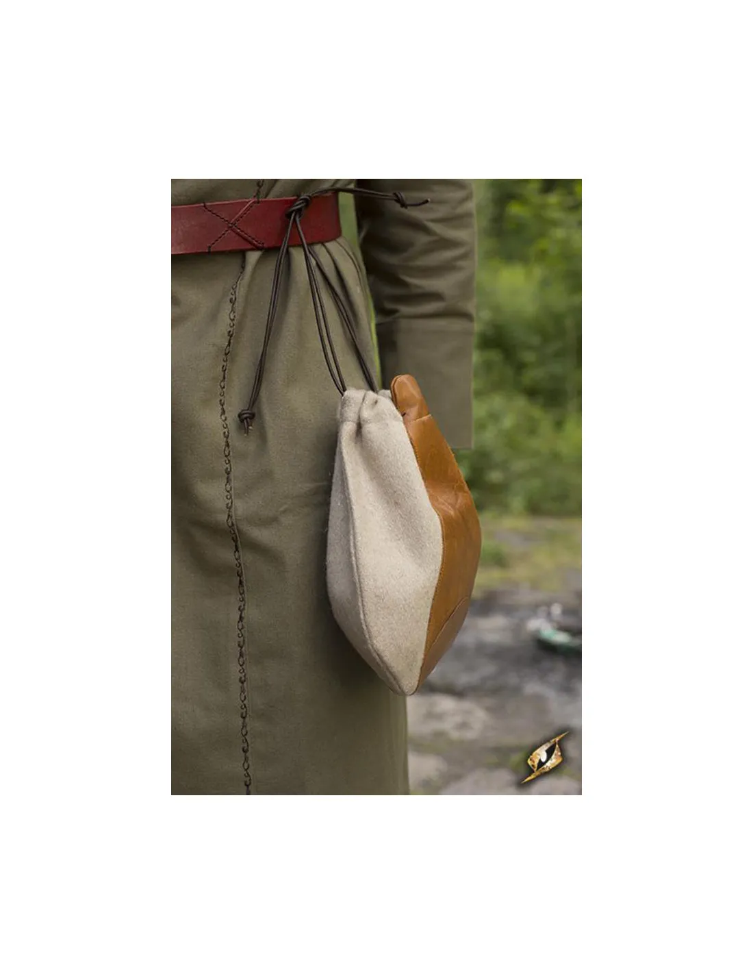 Bolso medieval del comerciante, marrón beige
