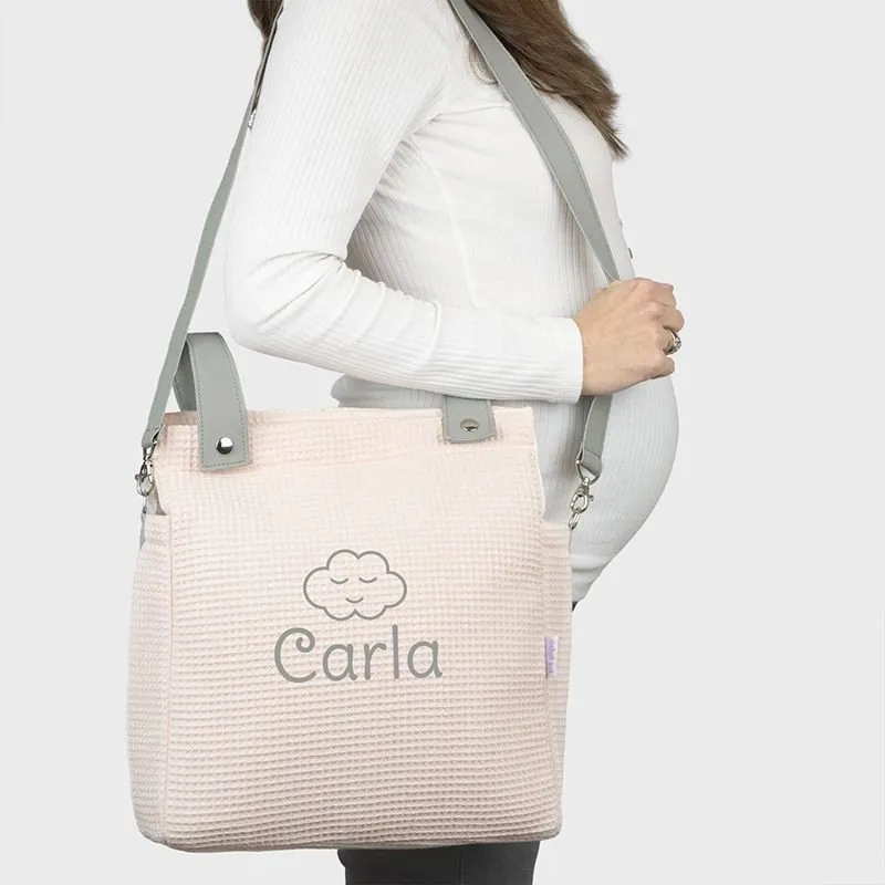 Bolso Panera maternidad Gofre Rosa