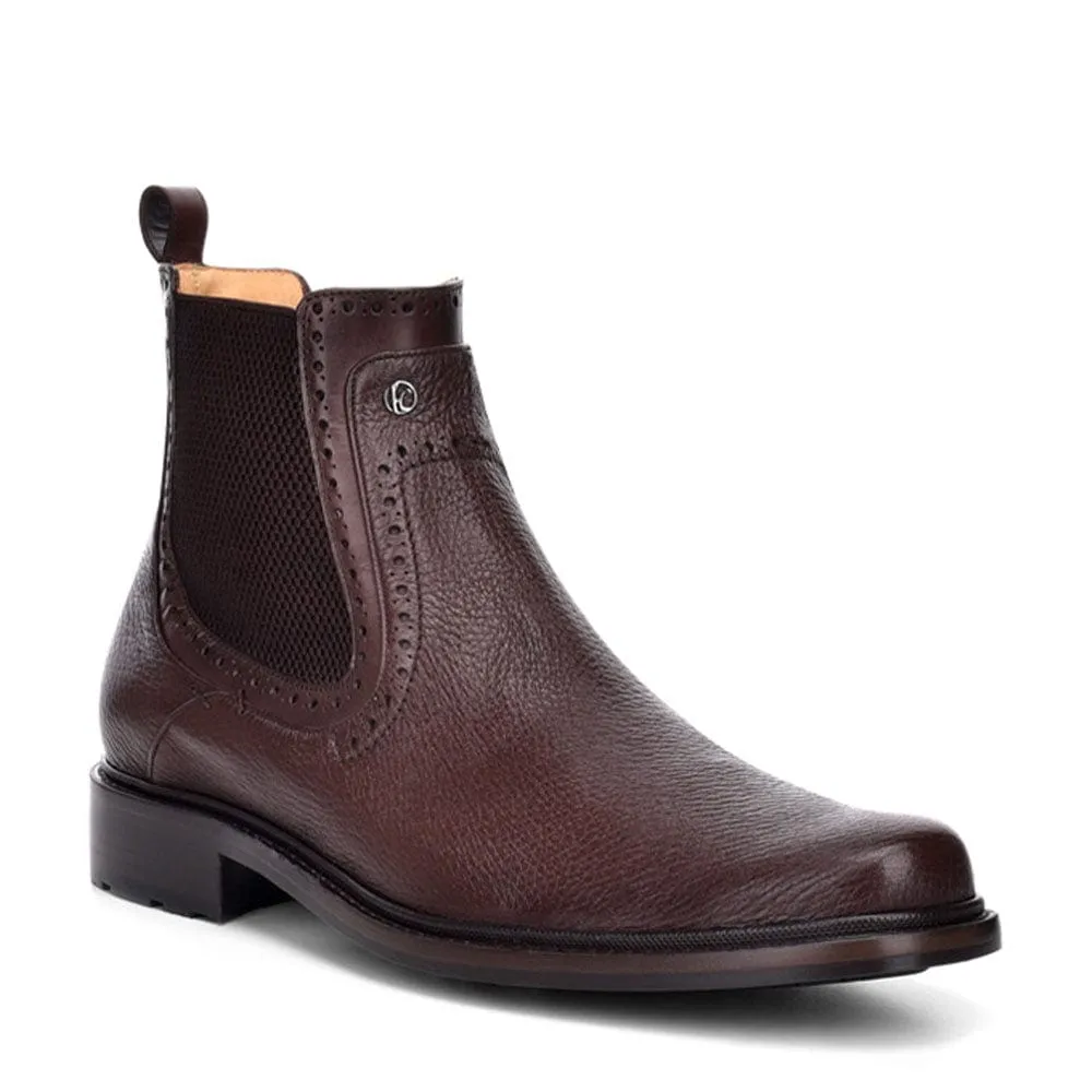Botin Franco Cuadra Vigor Moderno Cafe Oscuro