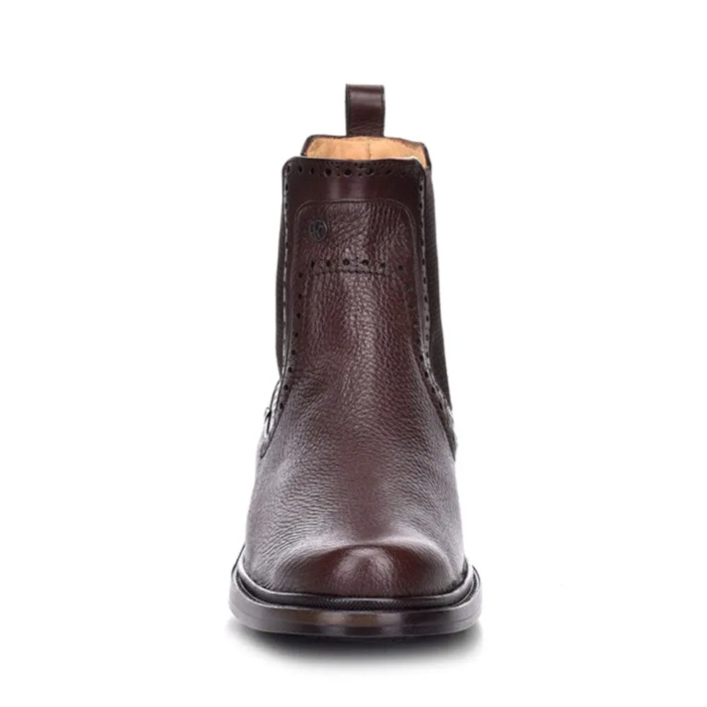 Botin Franco Cuadra Vigor Moderno Cafe Oscuro