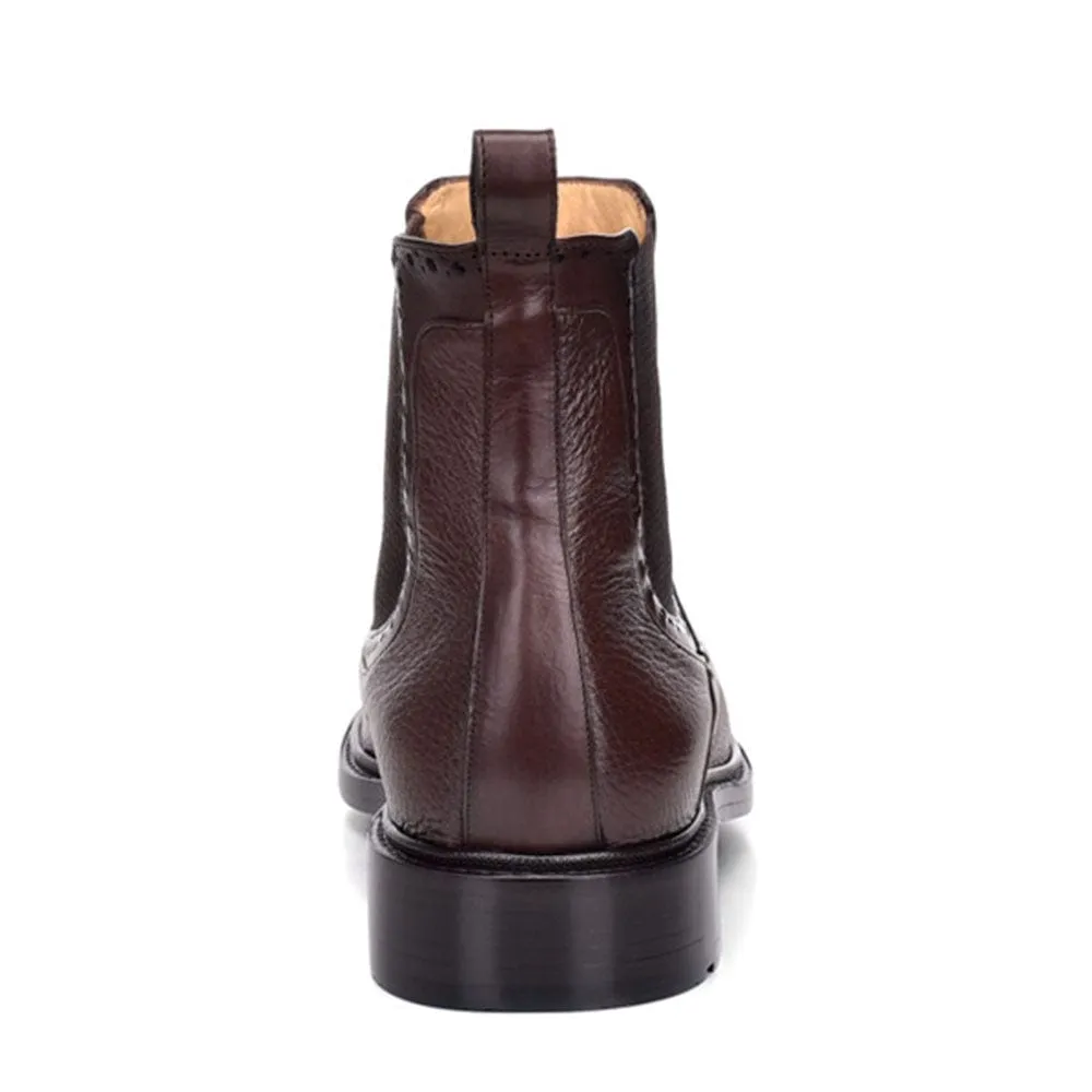 Botin Franco Cuadra Vigor Moderno Cafe Oscuro