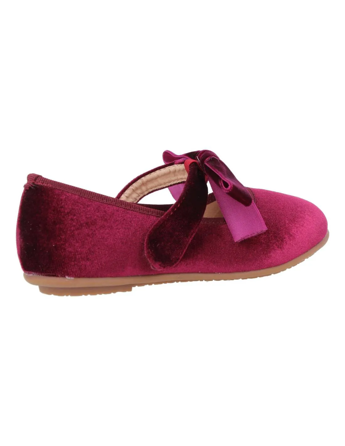 BUBBLE KIDS  MERCEDITAS TERCIOPELO VELCRO LAZO BURDEOS