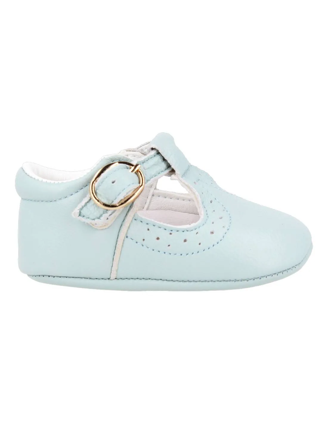 BUBBLE KIDS  ZAPATO BEBé PIEL PEPITO CELESTE