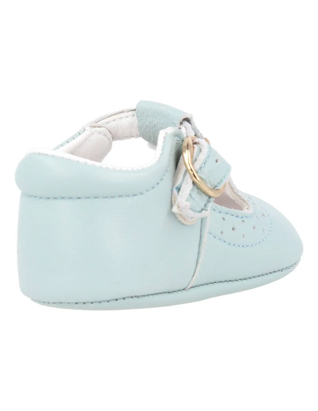 BUBBLE KIDS  ZAPATO BEBé PIEL PEPITO CELESTE