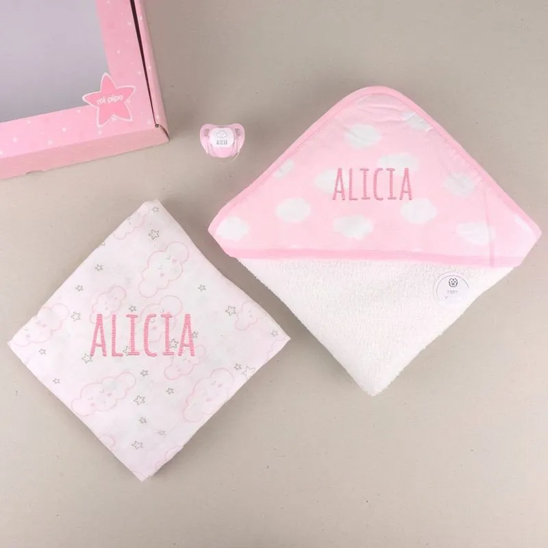 Cajita regalo bebé Nubes personalizada
