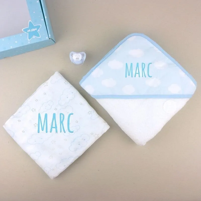 Cajita regalo bebé Nubes personalizada