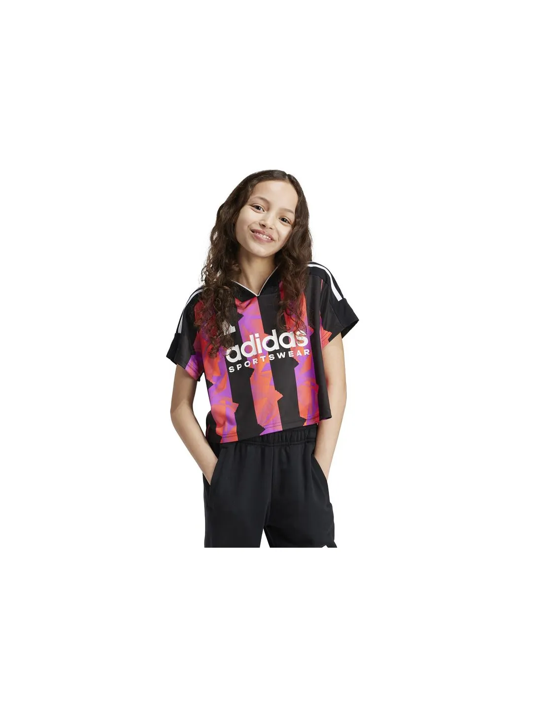 Camiseta adidas Tiro Cropped Niña Negro