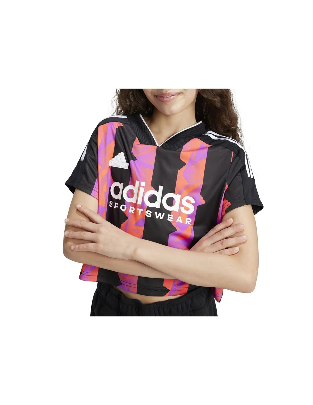 Camiseta adidas Tiro Cropped Niña Negro