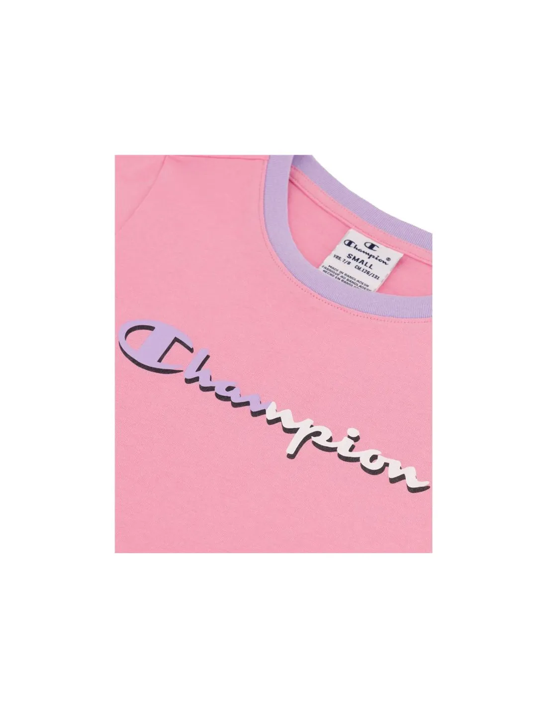 Camiseta Champion Crewneck Rosa Niña