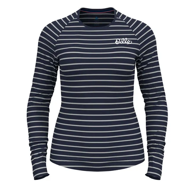 Camiseta odlo Active Warm Originals Eco Stripes Bl Top Crew Neck