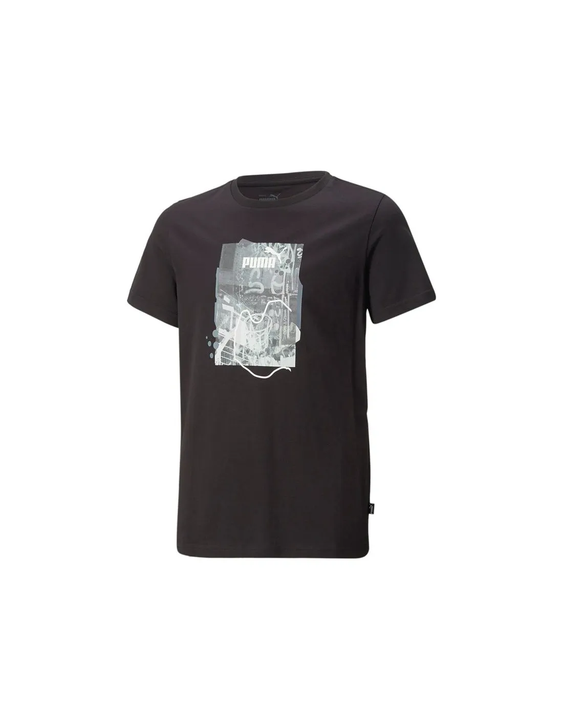 Camiseta Puma Essentials+ Street Art Grap Niño Black