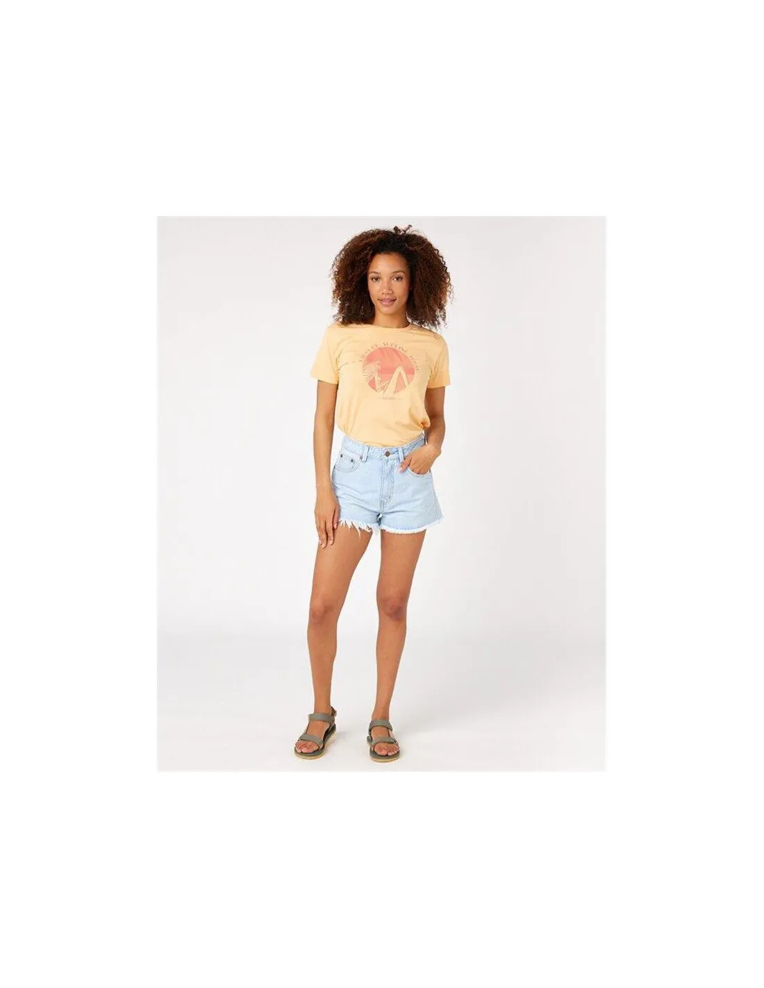 CAMISETA RIP CURL REENTRY CREW NECK MUJER CORAL