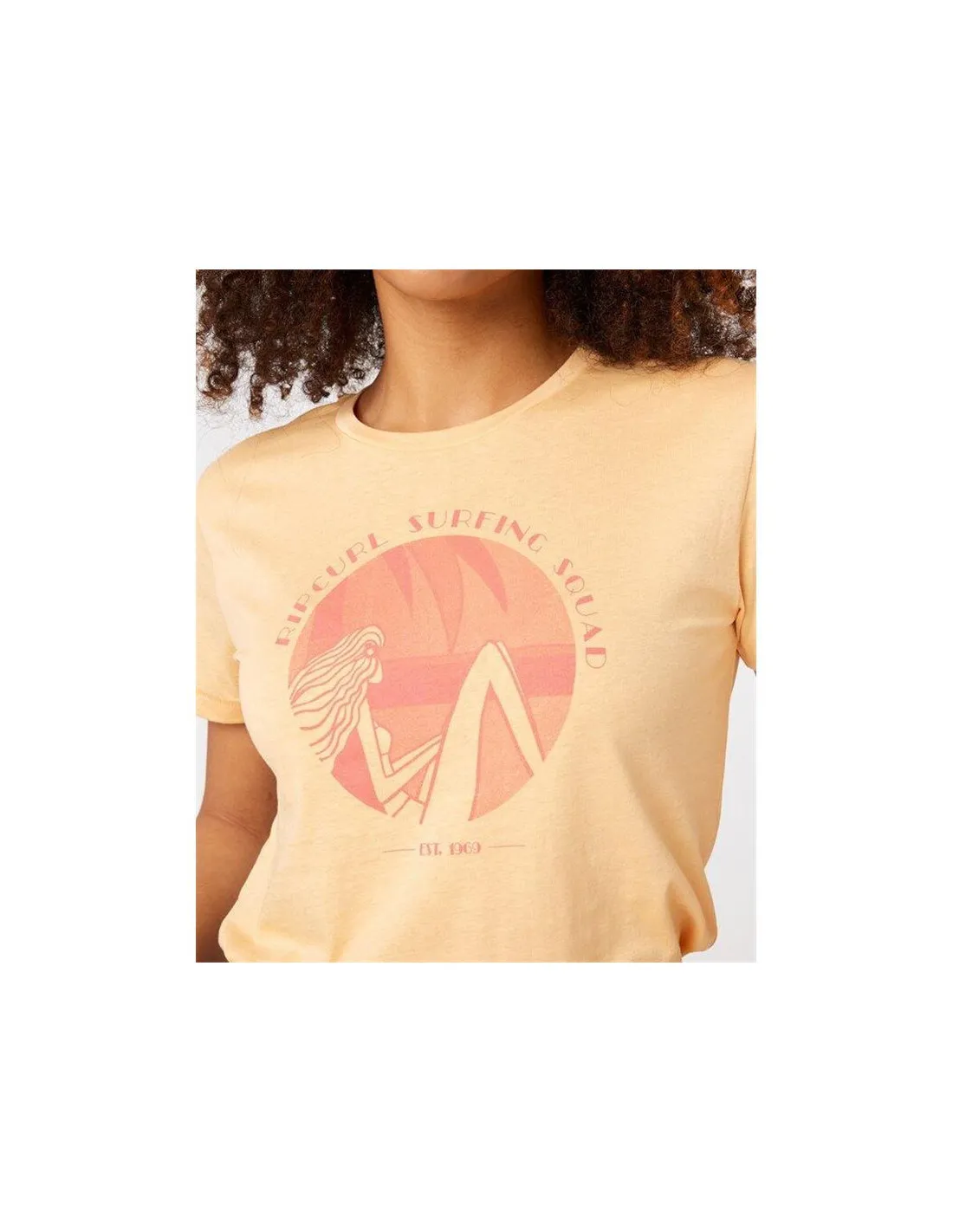 CAMISETA RIP CURL REENTRY CREW NECK MUJER CORAL