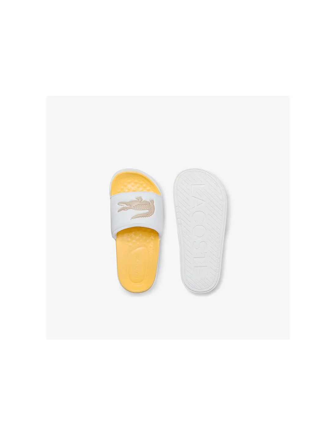Chanclas de mujer Lacoste Croco Dualiste Mujer White