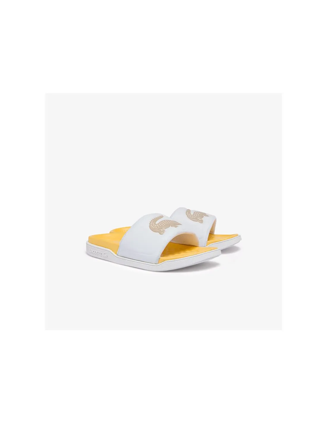 Chanclas de mujer Lacoste Croco Dualiste Mujer White