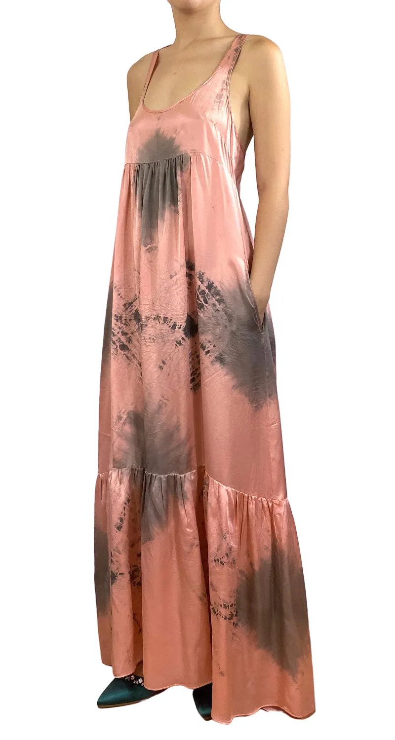 CHOCOLATE Vestido Seda Tie Dye