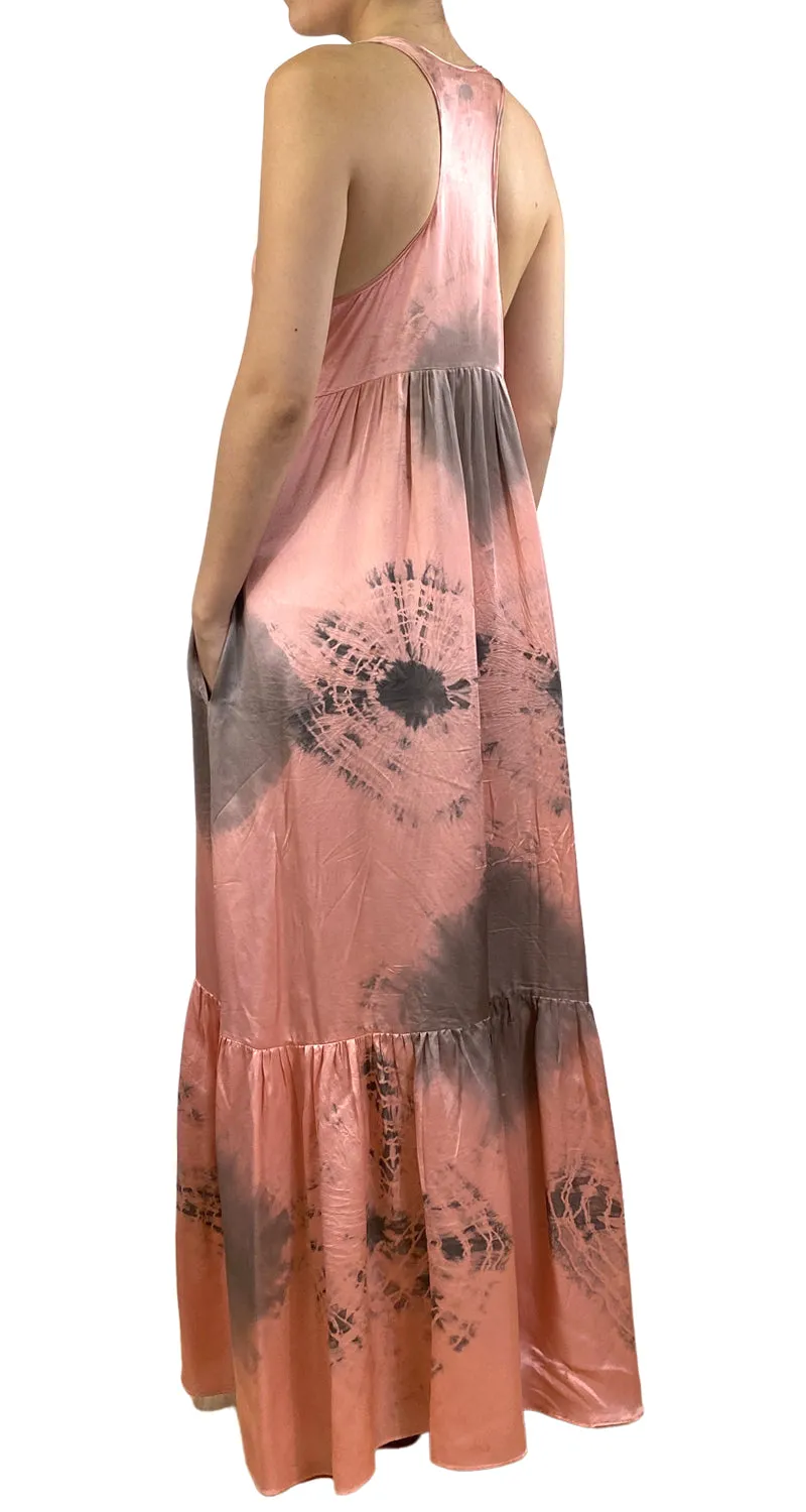 CHOCOLATE Vestido Seda Tie Dye