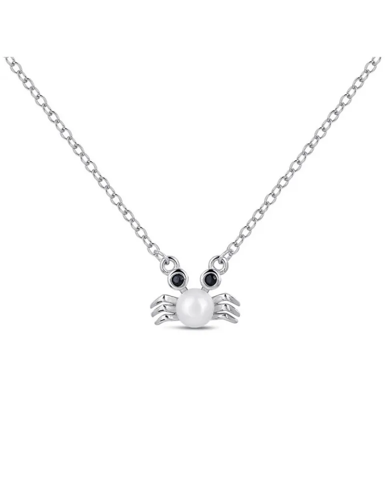 Collar Plata Niña Cangrejo Perla