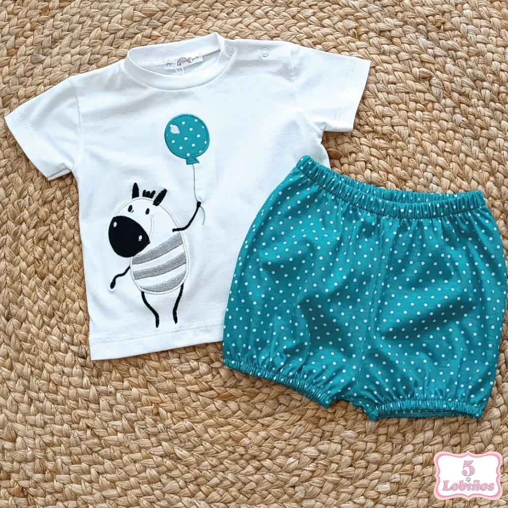 CONJUNTO BEBÉ NIÑO TURQUESA Pequeños Piratas
