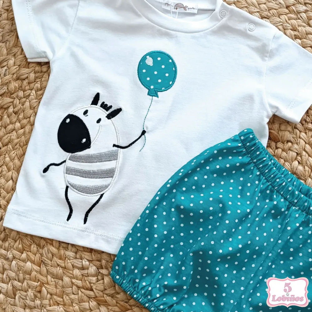 CONJUNTO BEBÉ NIÑO TURQUESA Pequeños Piratas