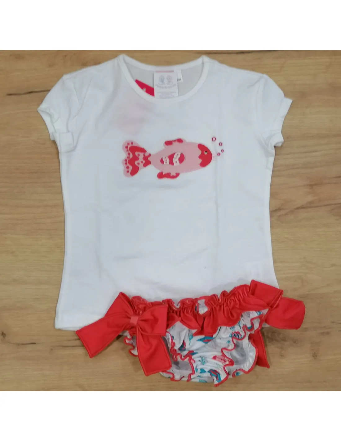 Conjunto de baño para bebé niña Pececillo pompa