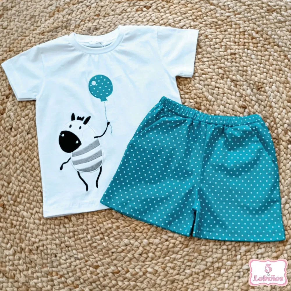 CONJUNTO NIÑO TURQUESA Pequeños Piratas