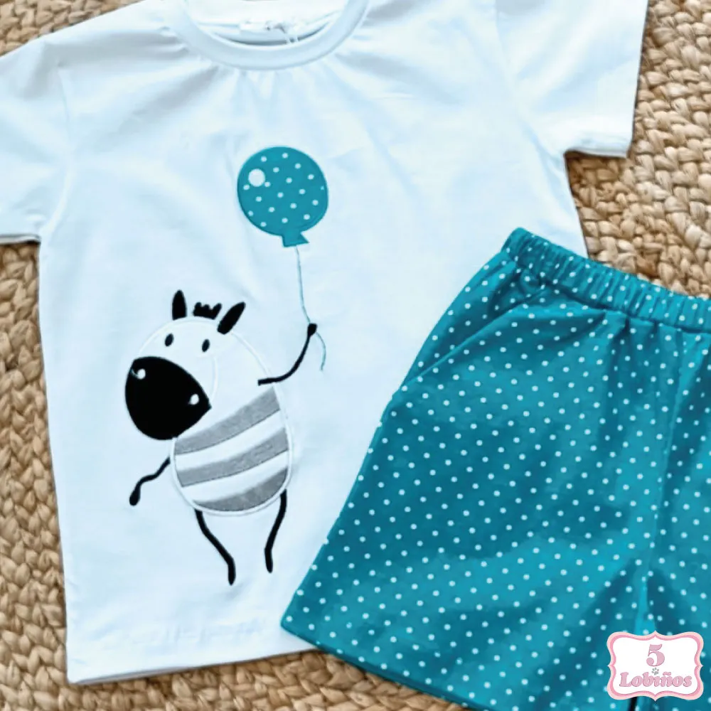 CONJUNTO NIÑO TURQUESA Pequeños Piratas