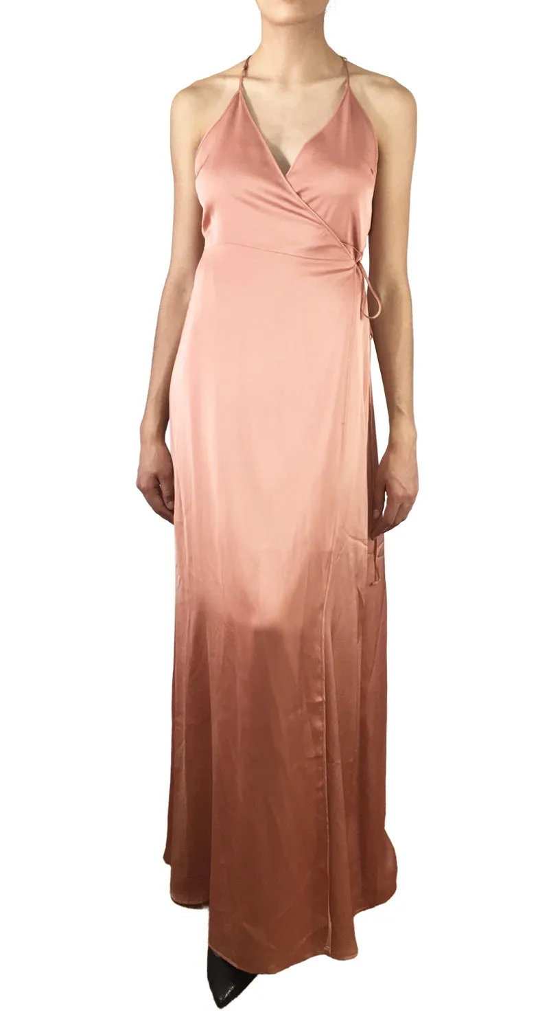 COTTON CANDY LA Vestido Maxi Rosa Cruzado