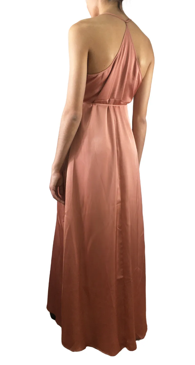 COTTON CANDY LA Vestido Maxi Rosa Cruzado