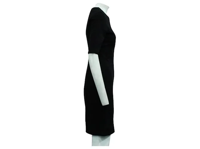 Diane Von Furstenberg Vestido negro con cremallera invisible en la parte delantera 