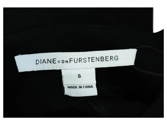 Diane Von Furstenberg Vestido negro con cremallera invisible en la parte delantera 