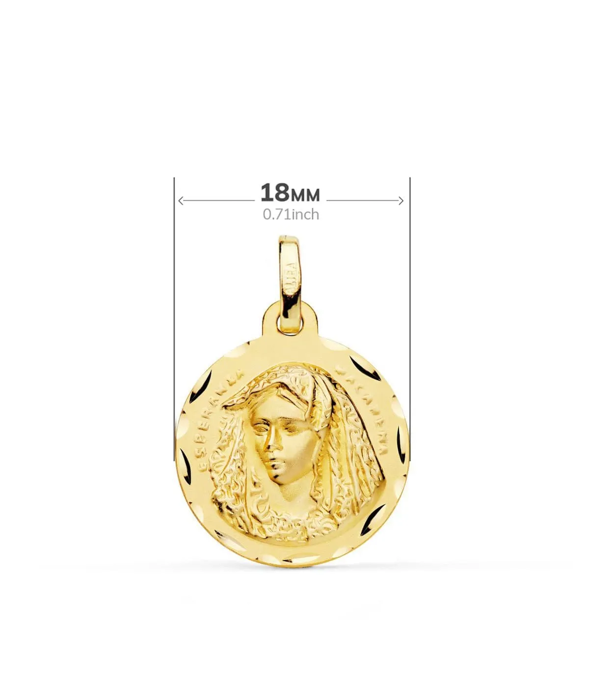 Escapulario Virgen Macarena y Cristo del Gran Poder 18k 18mm