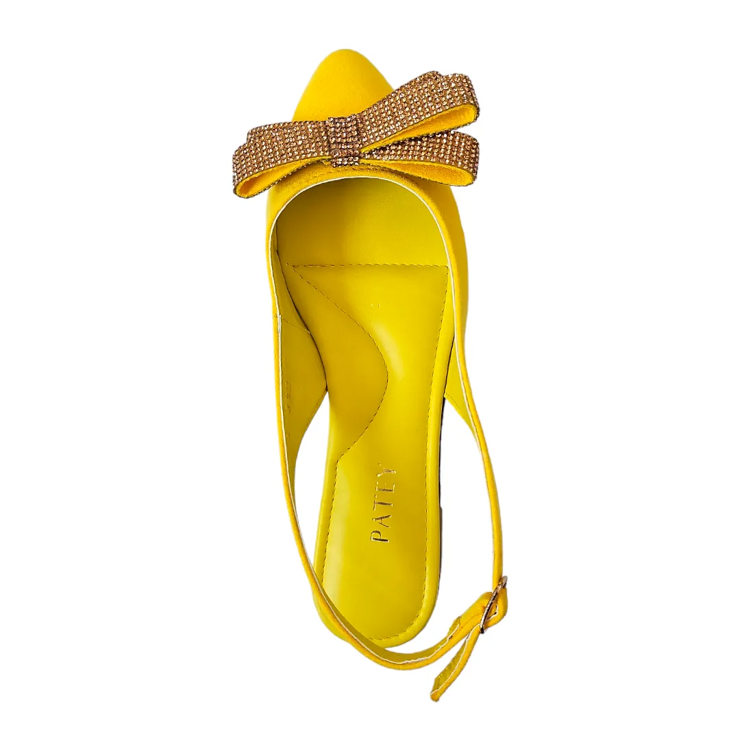 Flat Amarillo Moño Cristal Patey Woman