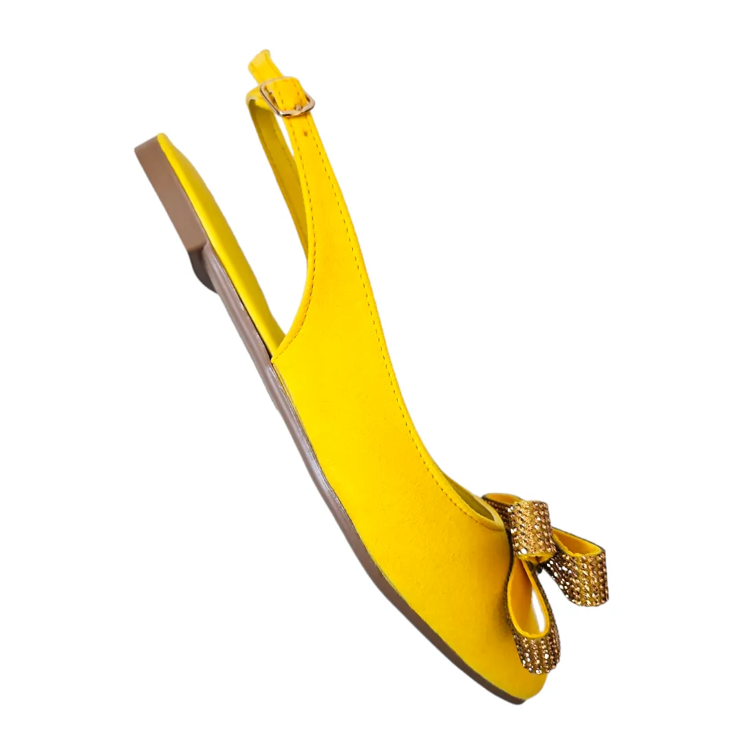 Flat Amarillo Moño Cristal Patey Woman