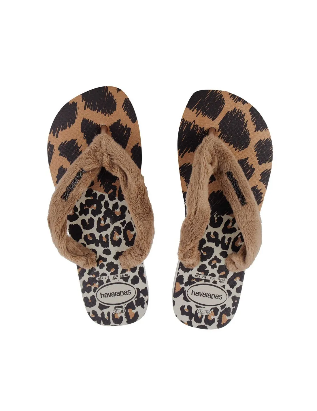 HAVAIANAS  CHANCLAS ANIMAL PRINT Y BEIGE TOP HOME FLUFFY MUJER