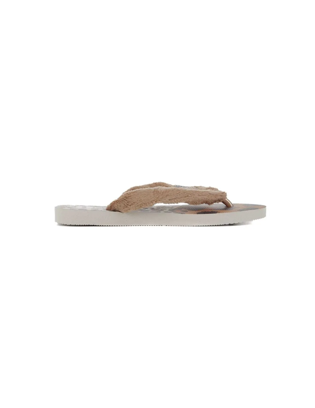 HAVAIANAS  CHANCLAS ANIMAL PRINT Y BEIGE TOP HOME FLUFFY MUJER