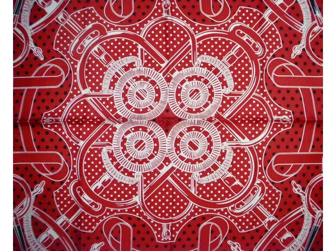 Hermès Bufanda de seda Roja 