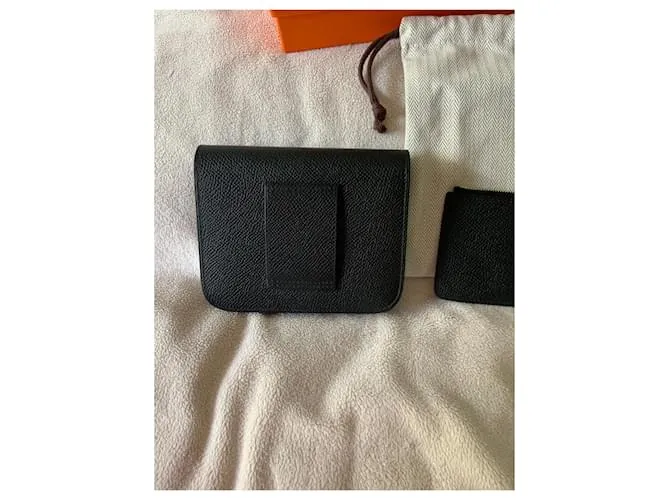 Hermès Compacto delgado Constance Negro 