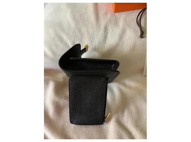 Hermès Compacto delgado Constance Negro 