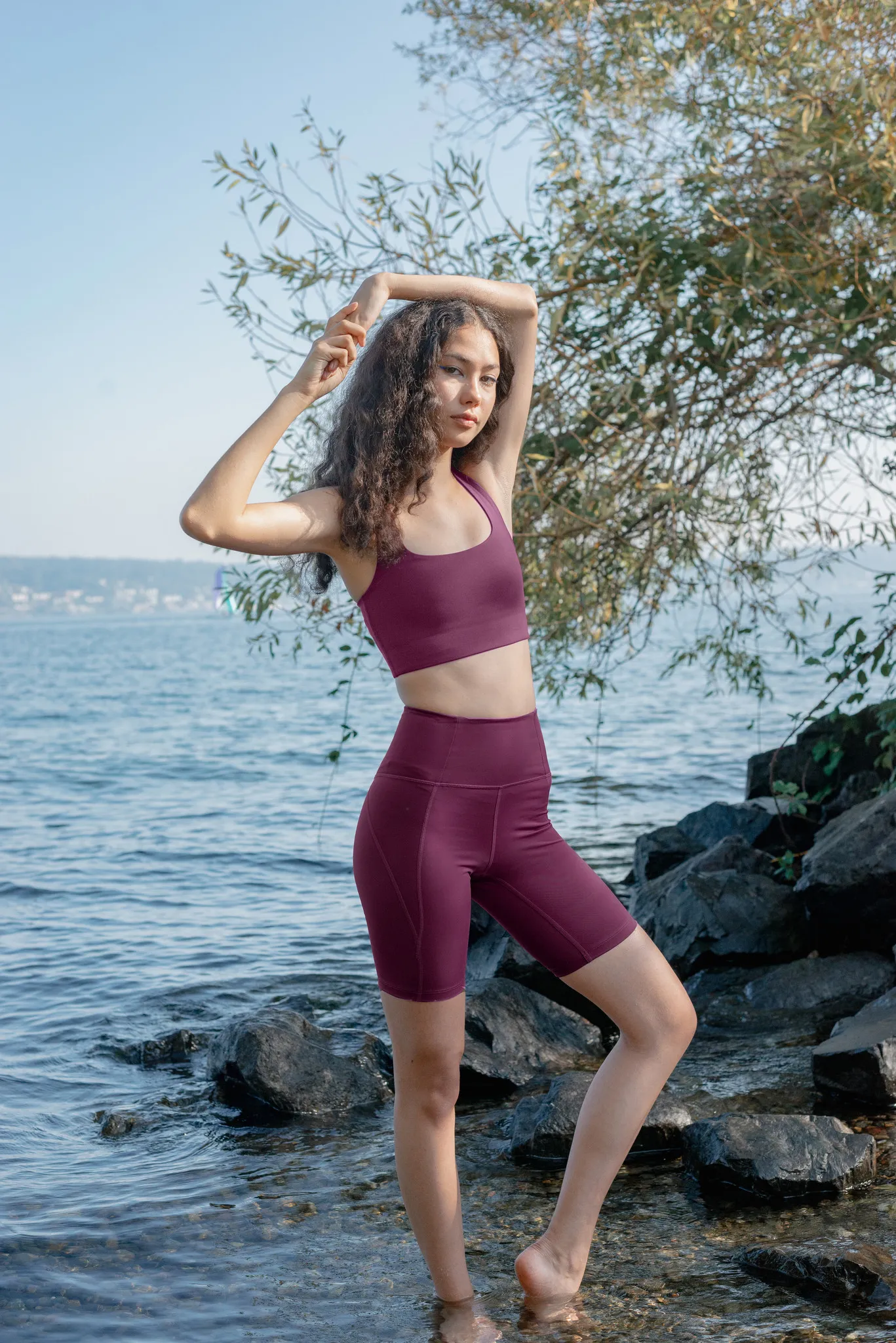 HIGH RISE BIKE SHORT  PLUM