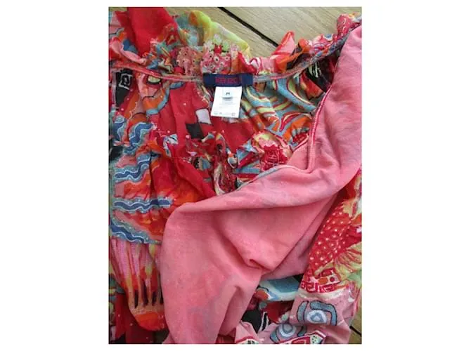 Kenzo parte superior de estilo japonés, volante. Multicolor 