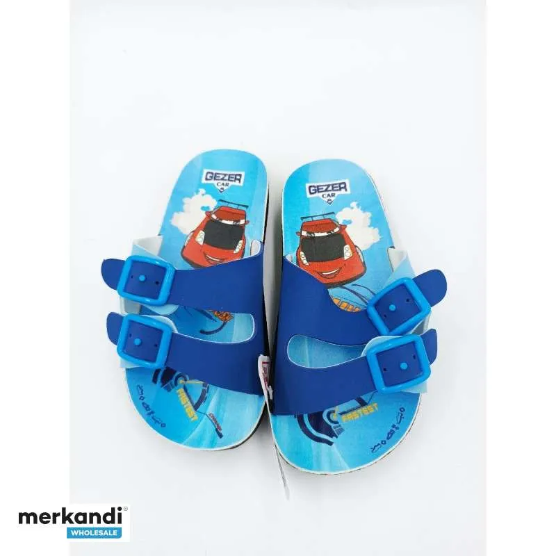LOTE DE CHANCLAS DE PIEL PARA NIñOS MARCA GEZER  VARIEDAD Y CALIDAD EN CALZADO INFANTIL