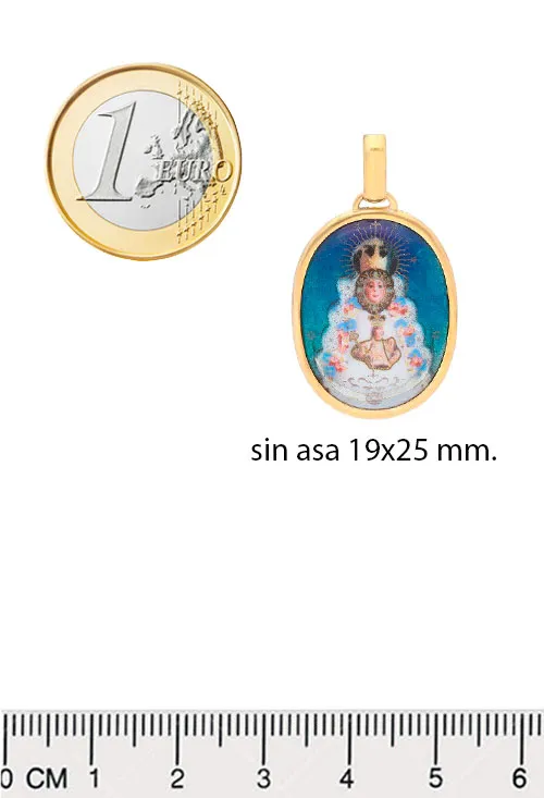 MEDALLA RELIGIOSA ORO Y ESMALTE A FUEGO VIRGEN DEL ROCIO 053_553